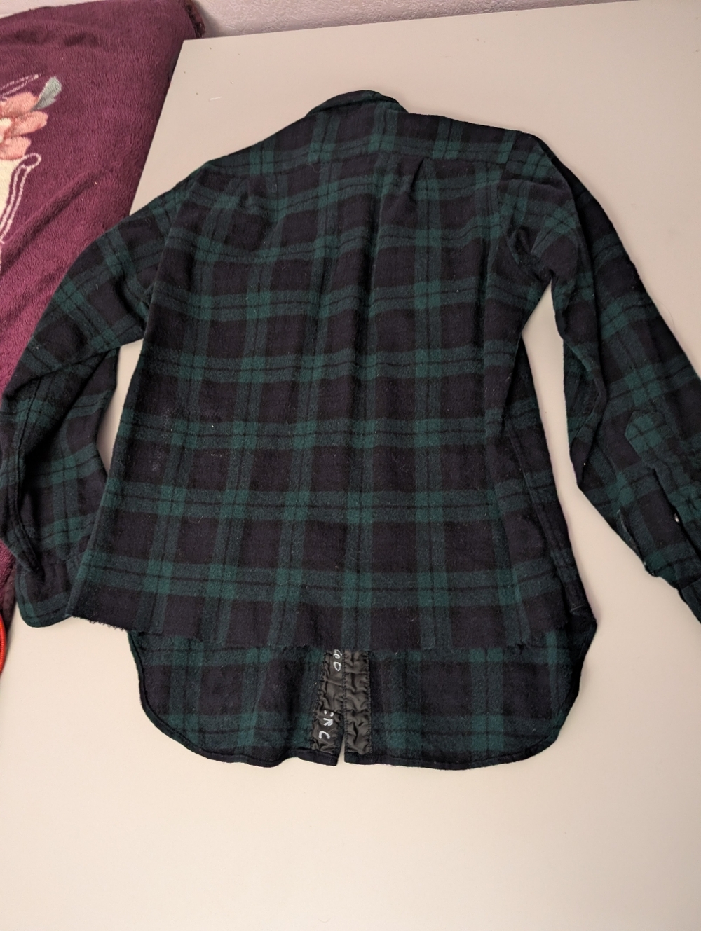 Pendleton Black and Forest Green Plaid Wool Shirt